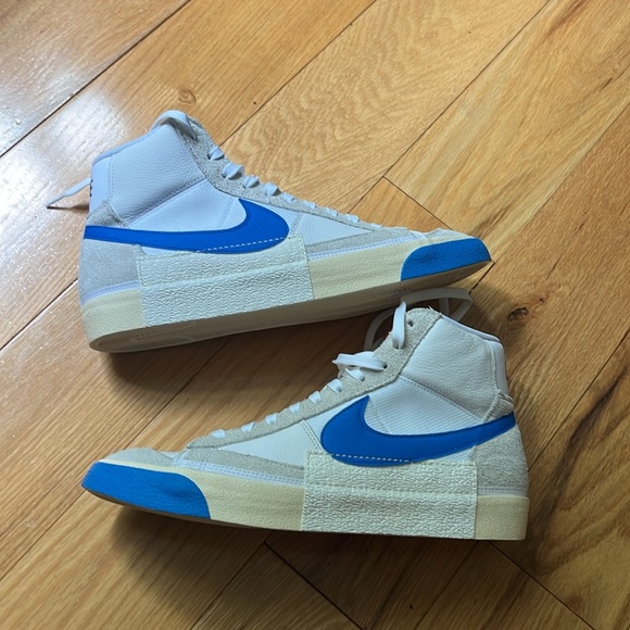 NEW Nike Blazer Mid Pro Club DQ7673-102 Men's White/Beach/Blue Sneaker Shoes 13 - Picture 6 of 14